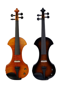 Violino elétrico 4/4 em tamanho real com arco de pau-brasil (VE502)