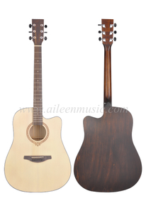 Guitarra acústica de encadernação em ABS preto em forma de D de 41 polegadas (AFM-H10)