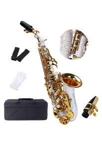 OEM saxofone soprano curvo corpo branco saxofone soprano (SSP-GU2030WG)