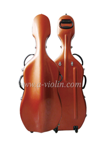 Caixa de violoncelo 4/4 de fibra de vidro vermelha forte com rodas (CSC002)