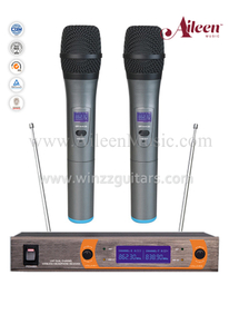 Receptor duplo de música FM UHF MIC Microfone sem fio (AL-925UML)