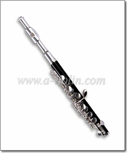 Flauta flautim folheada a prata com estojo de madeira (PC5011S)