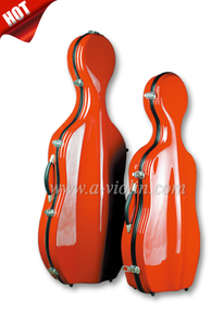 1/8, 1/4, 1/2, 3/4, 4/4 Estojo rígido para violoncelo colorido em fibra de vidro (CSC201)