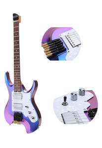Guitarra elétrica sem cabeça com efeito camaleão Corpo okoume sólido (HGE700)