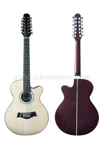 Guitarra acústica de 12 cordas mini fraque de 40 polegadas por atacado (AF665CE-12)
