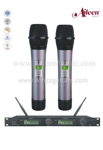 Microfone sem fio com receptor duplo FM UHF MIC para instrumento musical (AL-2000UM)
