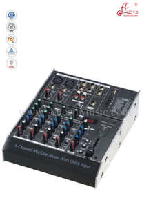 Console de mixagem estéreo profissional de 6 canais 48V Phantom DSP (AMS-C602FX)